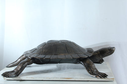 Cooter Turtle Aluminum Statue with Realistic Crawling Pose 38" x 26" x 8"H
