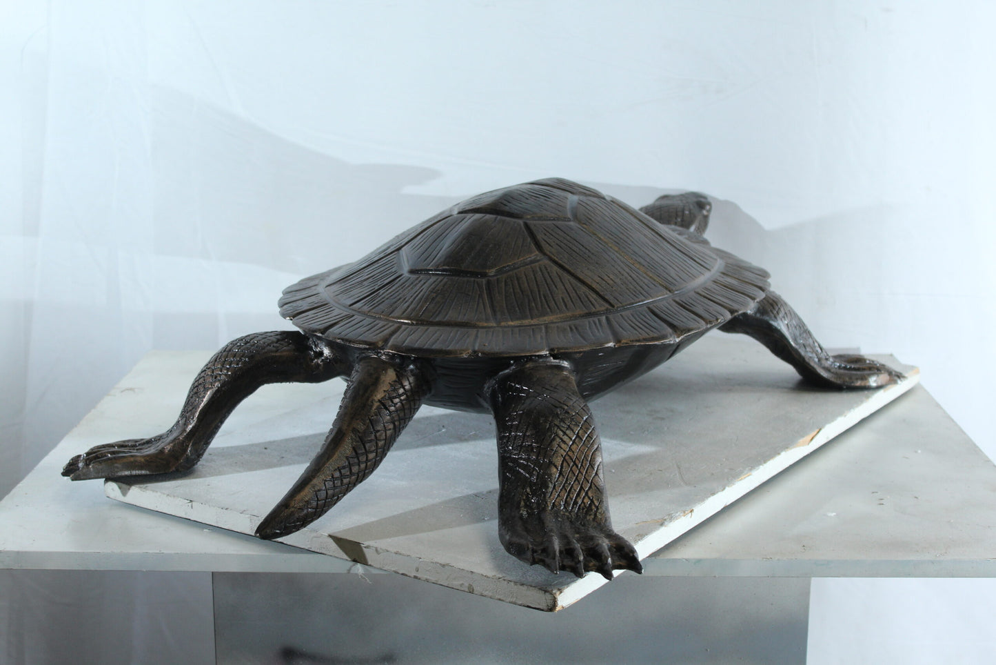 Cooter Turtle Aluminum Statue with Realistic Crawling Pose 38" x 26" x 8"H