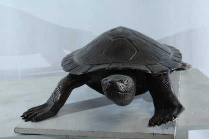 Cooter Turtle Aluminum Statue with Realistic Crawling Pose 38" x 26" x 8"H