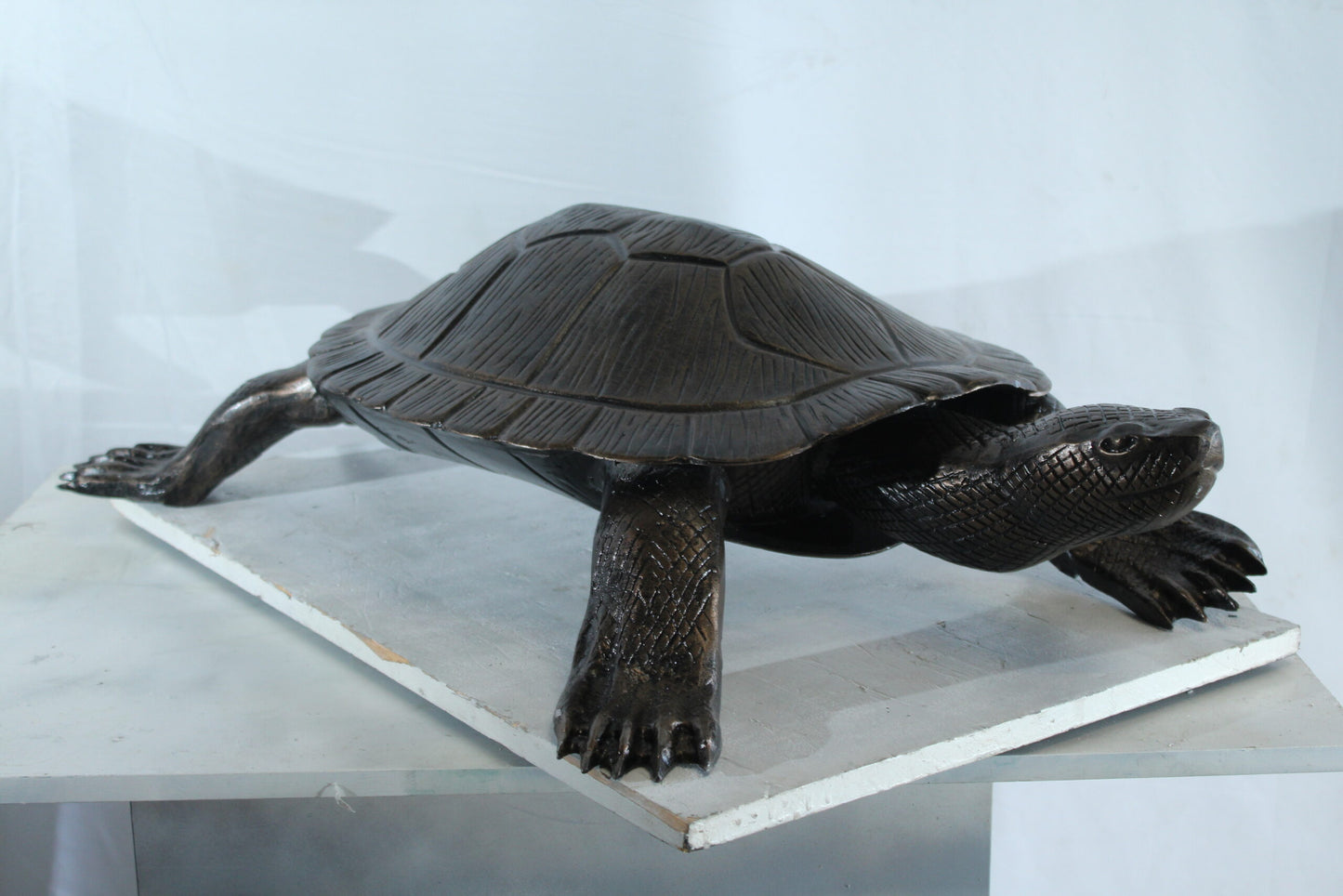 Cooter Turtle Aluminum Statue with Realistic Crawling Pose 38" x 26" x 8"H