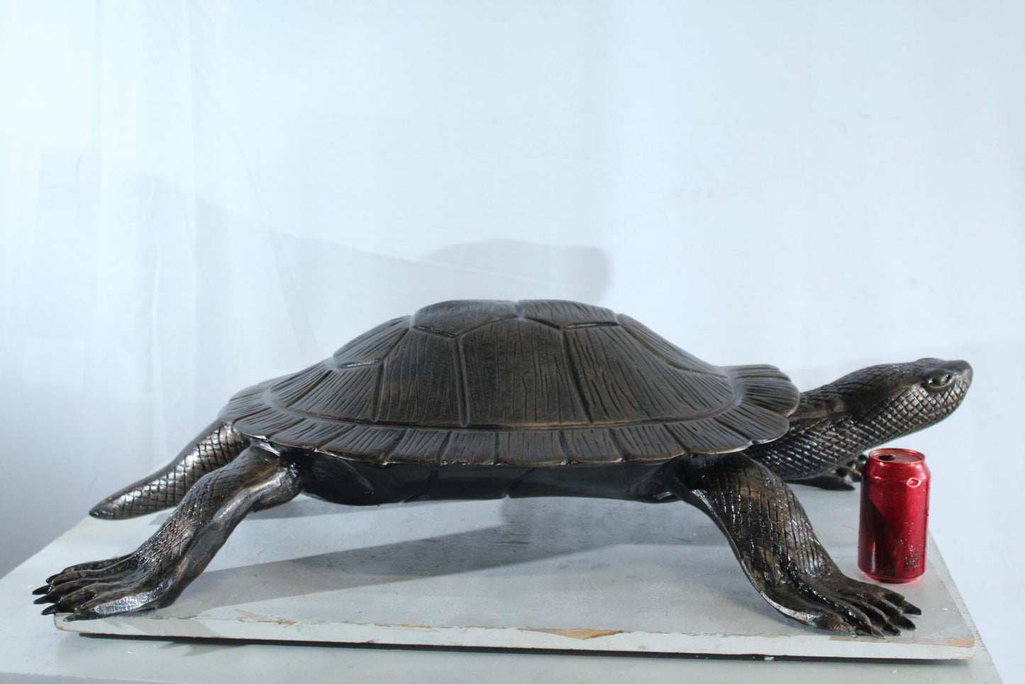 Cooter Turtle Aluminum Statue with Realistic Crawling Pose 38" x 26" x 8"H