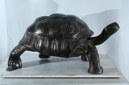 Large Aluminum Tortoise Statue with Detailed Shell and Legs 35" x 18" x 18"H