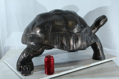 Large Aluminum Tortoise Statue with Detailed Shell and Legs 35" x 18" x 18"H