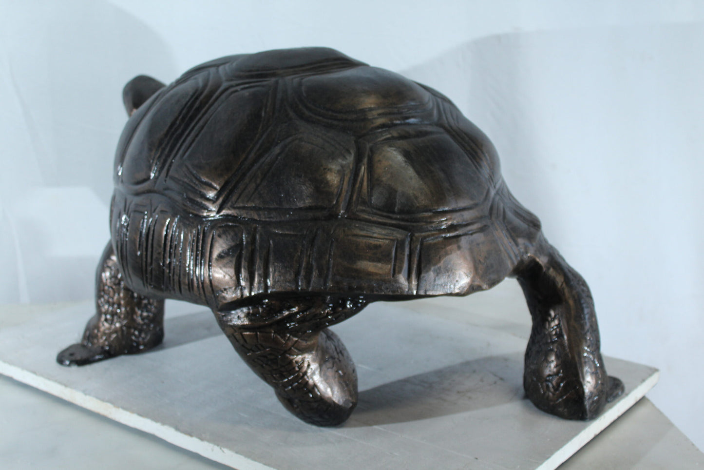 Large Aluminum Tortoise Statue with Detailed Shell and Legs 35" x 18" x 18"H