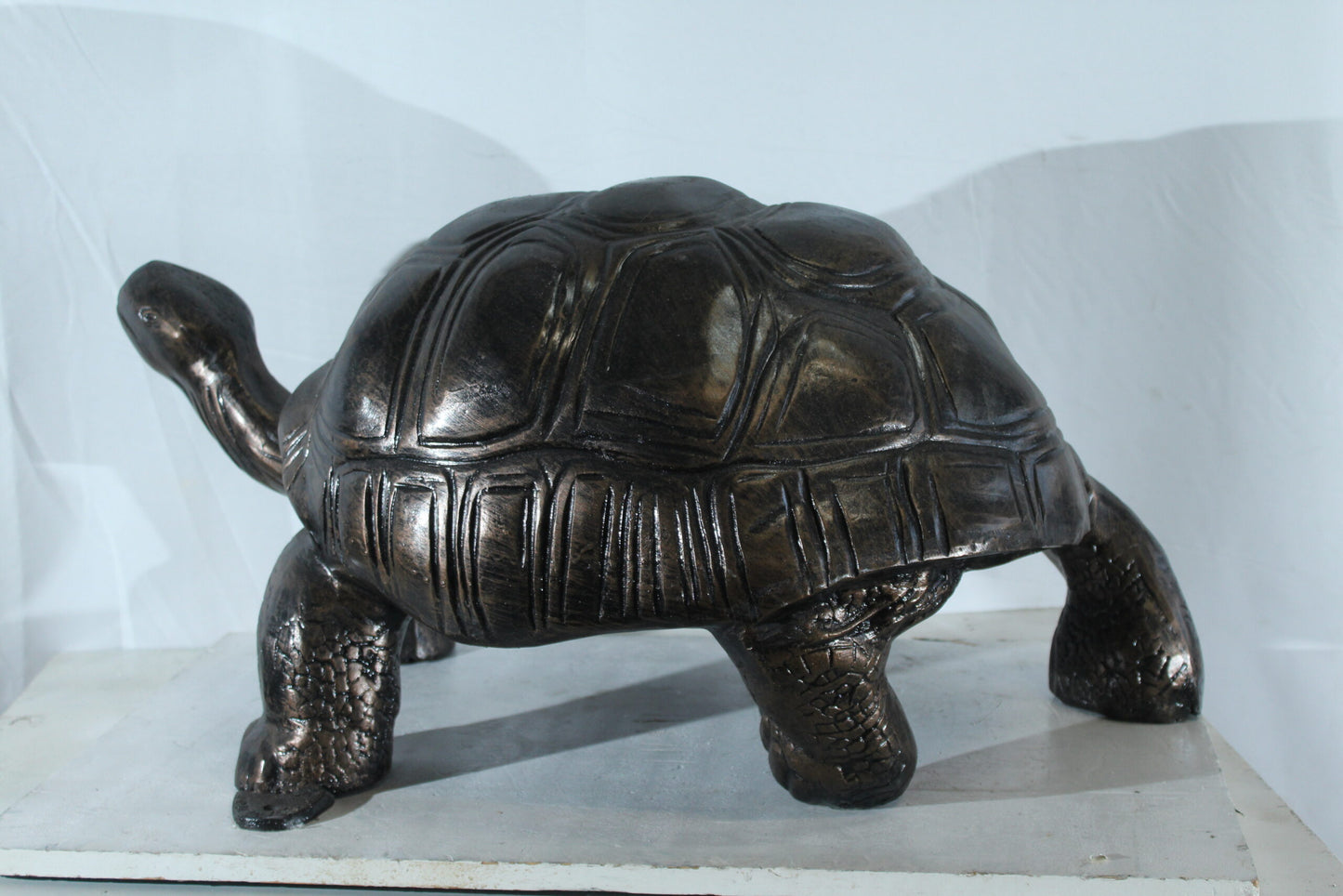 Large Aluminum Tortoise Statue with Detailed Shell and Legs 35" x 18" x 18"H