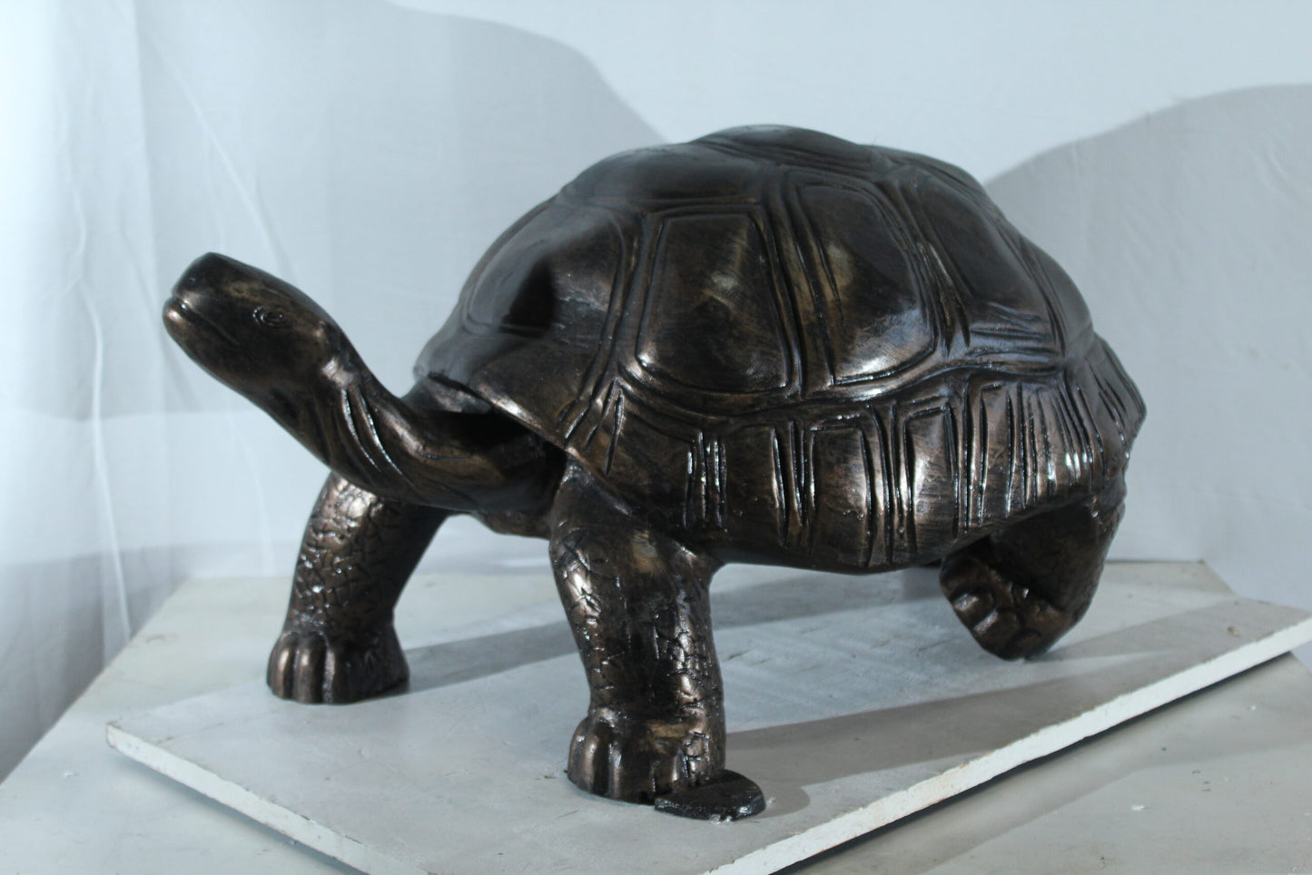 Large Aluminum Tortoise Statue with Detailed Shell and Legs 35" x 18" x 18"H