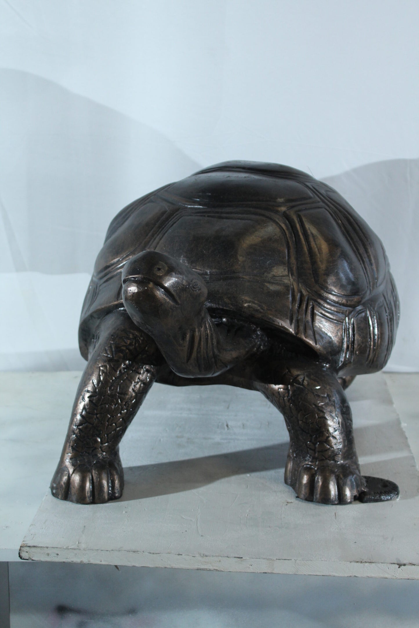 Large Aluminum Tortoise Statue with Detailed Shell and Legs 35" x 18" x 18"H