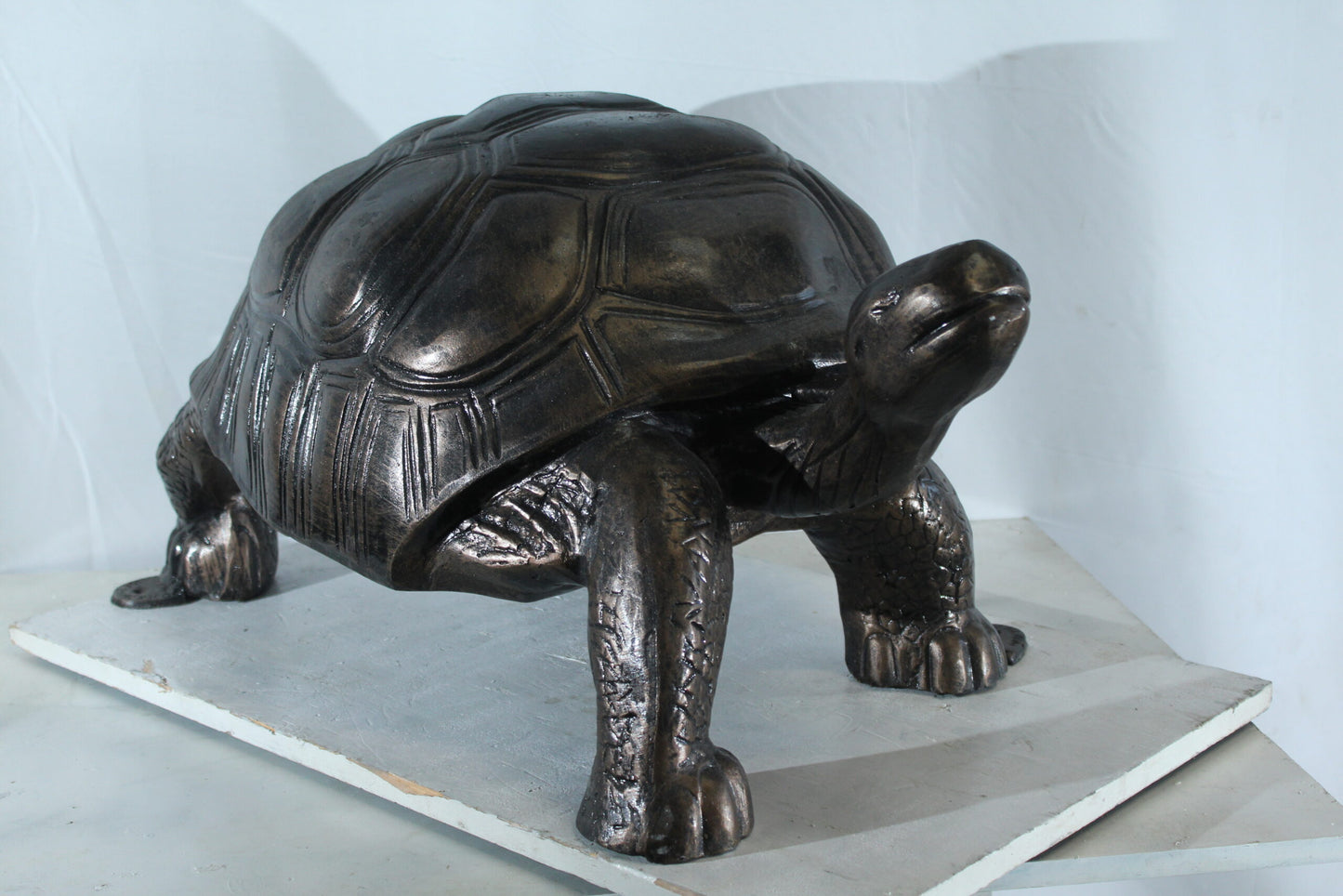 Large Aluminum Tortoise Statue with Detailed Shell and Legs 35" x 18" x 18"H