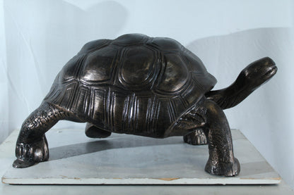Large Aluminum Tortoise Statue with Detailed Shell and Legs 35" x 18" x 18"H