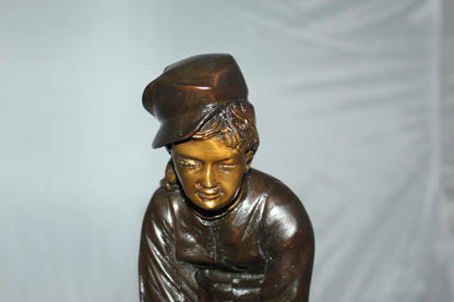 Leapfrog Bronze Statue -  Size: 12"L x 7"W x 19"H. 