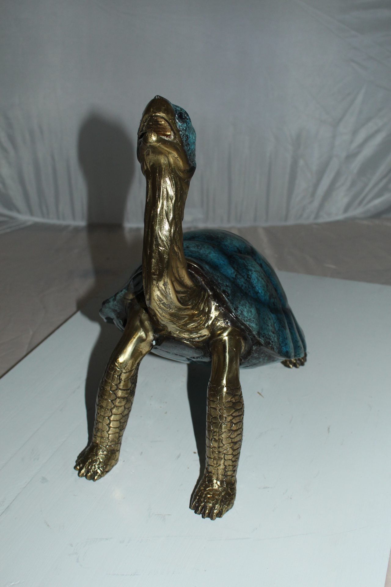 Turtle with special patina Bronze Statue -  Size: 14"L x 10"W x 15.5"H. 