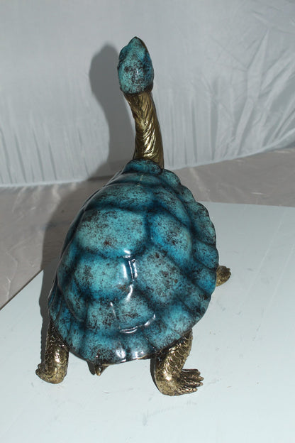 Turtle with special patina Bronze Statue -  Size: 14"L x 10"W x 15.5"H. 
