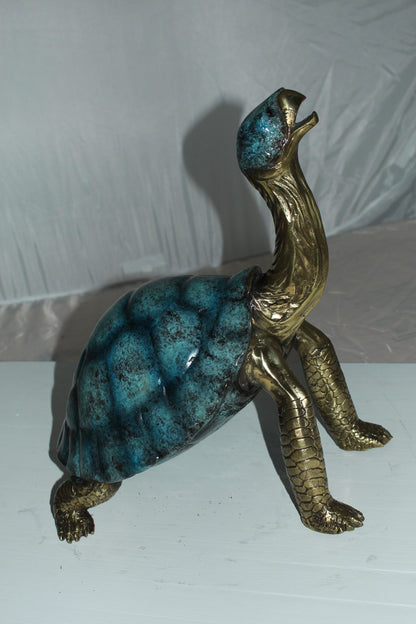 Turtle with special patina Bronze Statue -  Size: 14"L x 10"W x 15.5"H. 