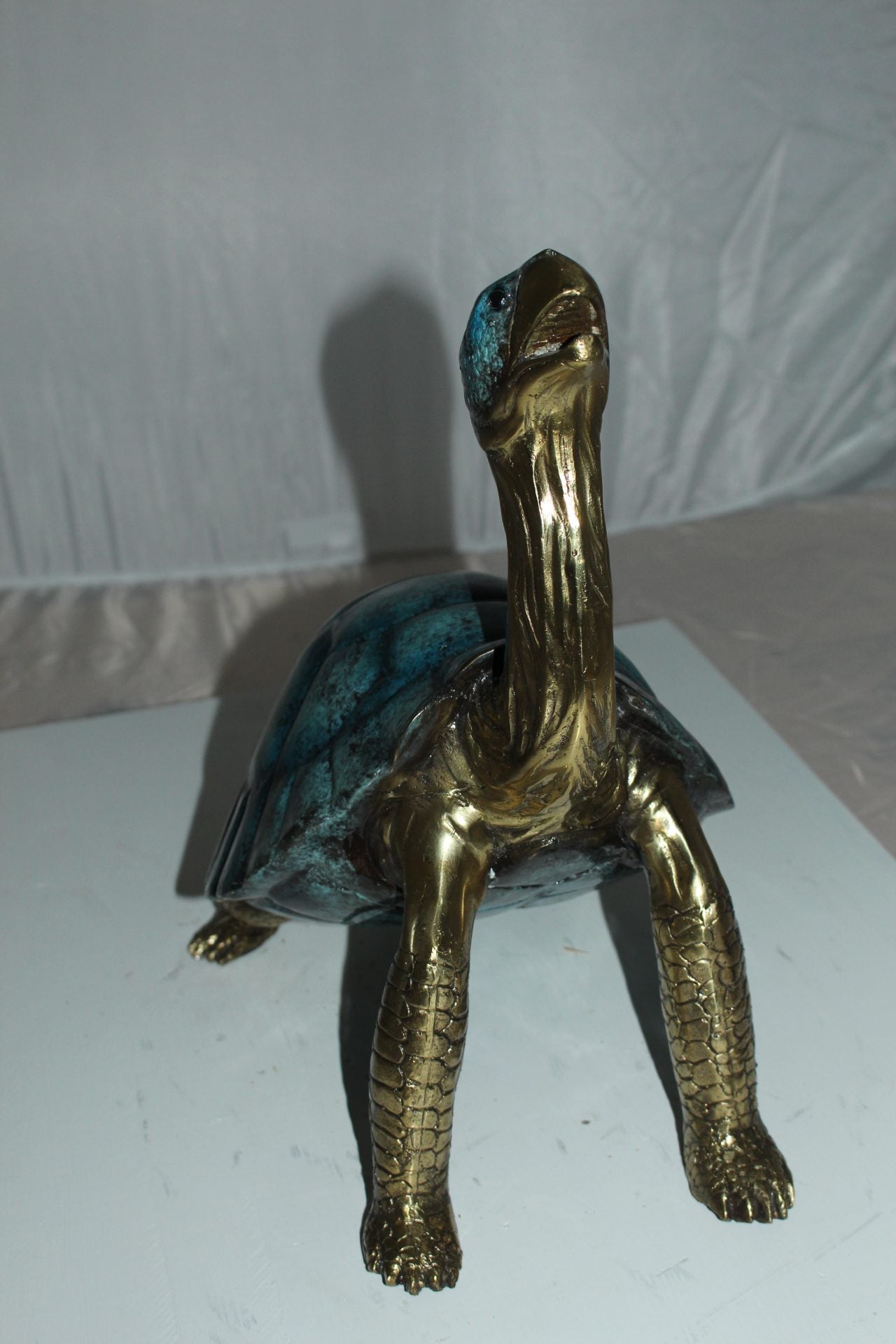Turtle with special patina Bronze Statue -  Size: 14"L x 10"W x 15.5"H. 