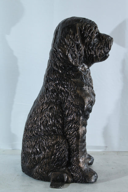 Aluminum Goldendoodle Dog Statue with Curly Fur Detail 21" x 11" x 27"H
