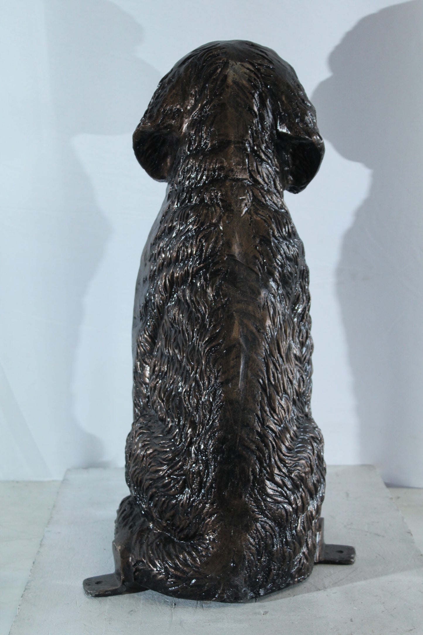 Aluminum Goldendoodle Dog Statue with Curly Fur Detail 21" x 11" x 27"H