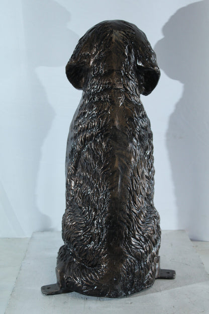 Aluminum Goldendoodle Dog Statue with Curly Fur Detail 21" x 11" x 27"H