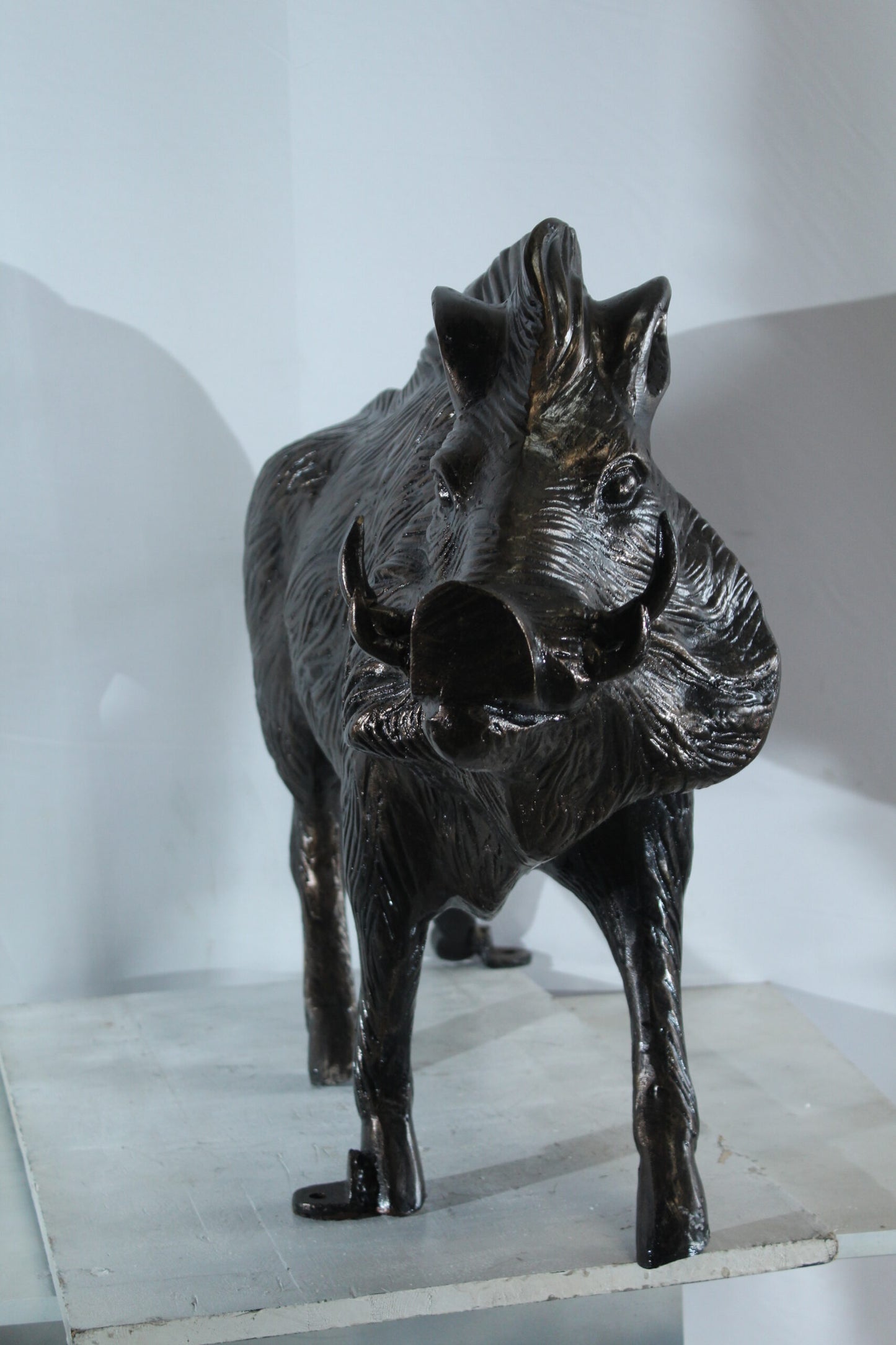 Aluminum Wild Boar Razorback Statue Detailed Rustic Animal Statue 46 x 12 x 30"H