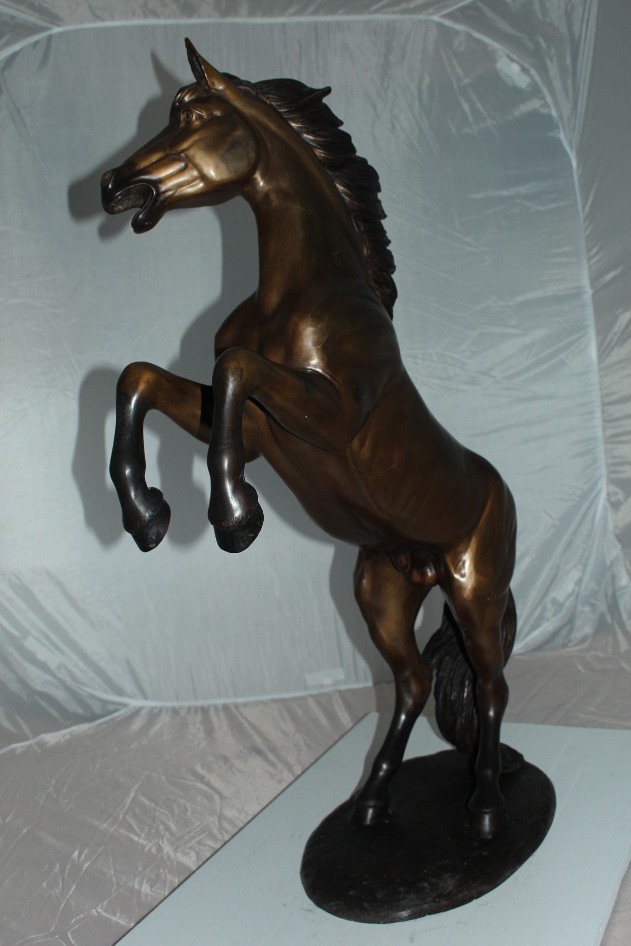 Horse Standing -large Bronze Statue -  Size: 26"L x 12"W x 39"H. 