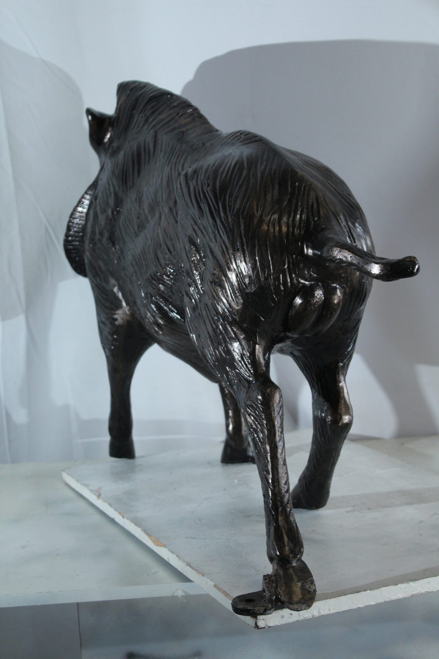 Aluminum Wild Boar Razorback Statue Detailed Rustic Animal Statue 46 x 12 x 30"H
