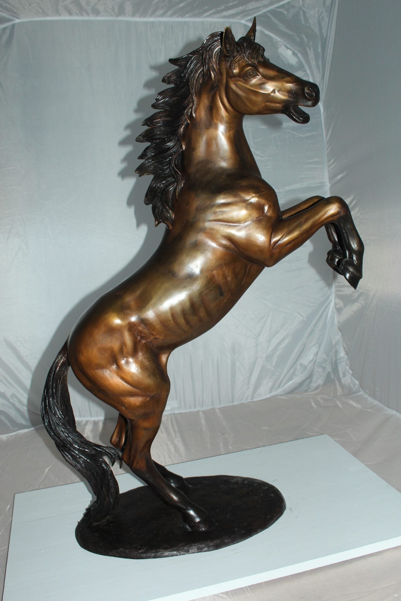 Horse Standing -large Bronze Statue -  Size: 26"L x 12"W x 39"H. 