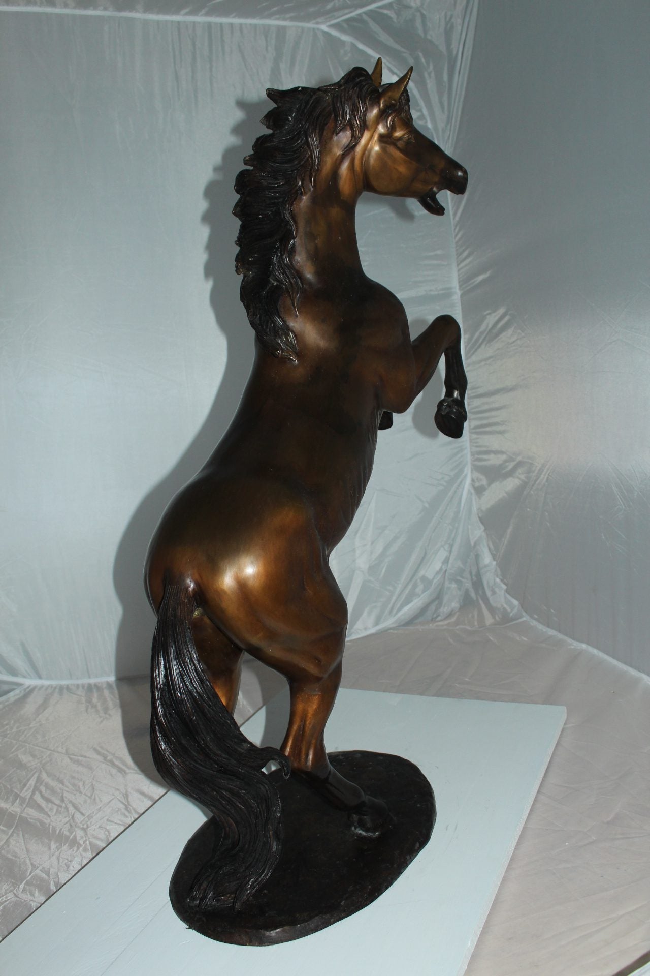 Horse Standing -large Bronze Statue -  Size: 26"L x 12"W x 39"H. 