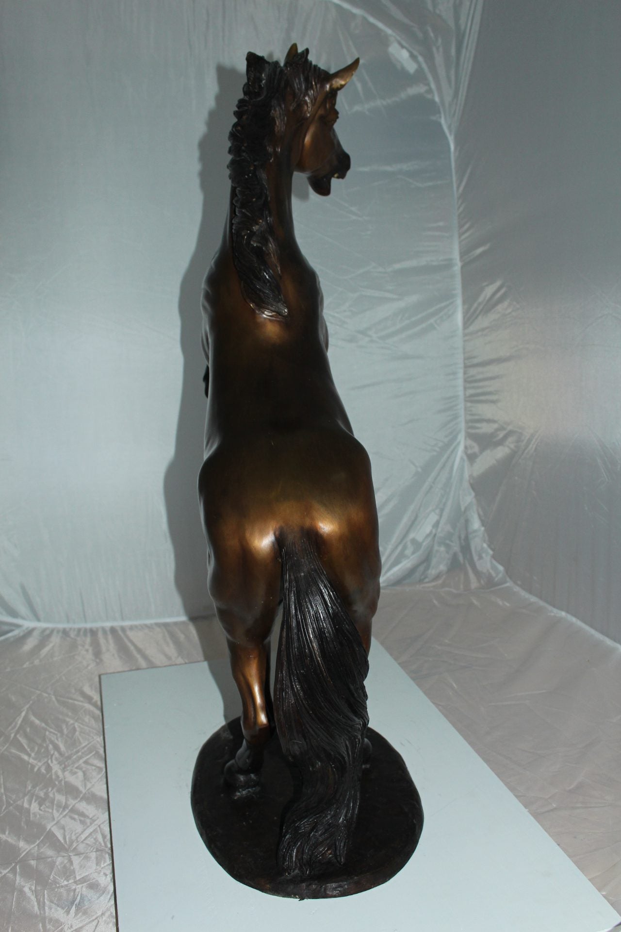 Horse Standing -large Bronze Statue -  Size: 26"L x 12"W x 39"H. 