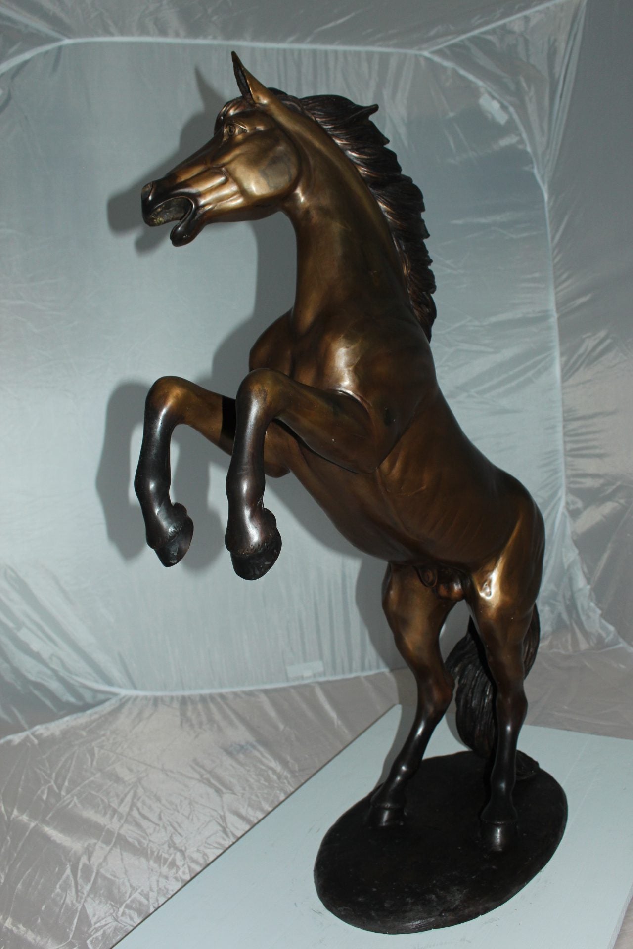 Horse Standing -large Bronze Statue -  Size: 26"L x 12"W x 39"H. 