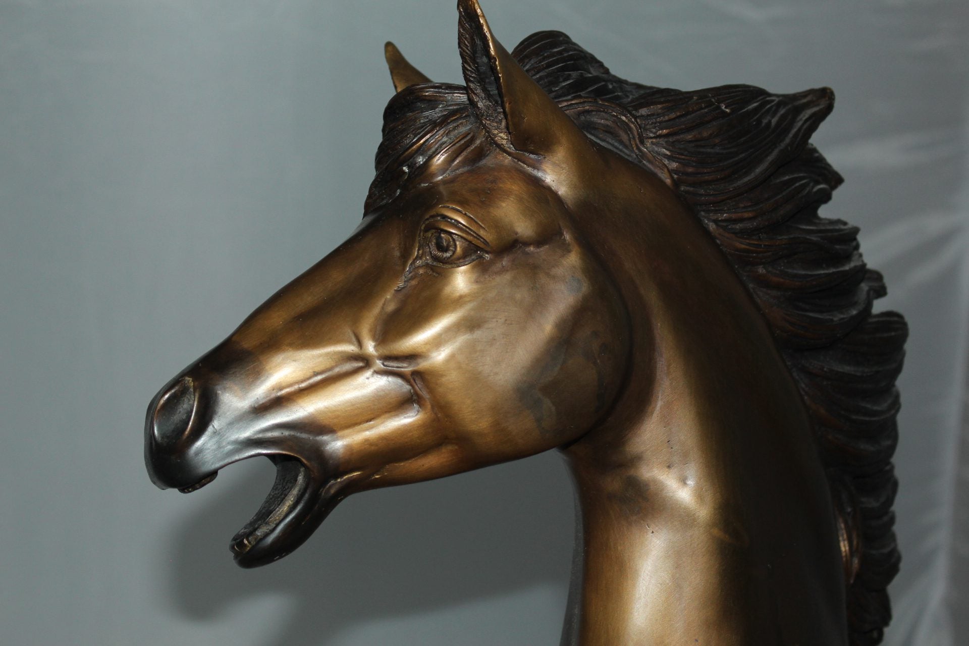 Horse Standing -large Bronze Statue -  Size: 26"L x 12"W x 39"H. 