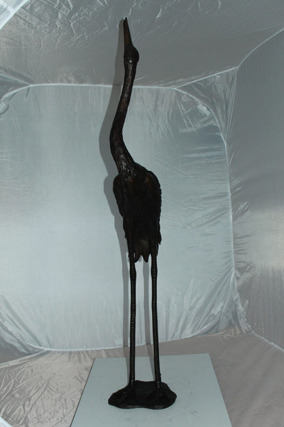 Crane head up fountain Bronze Statue -  Size: 13"L x 9.5"W x 52"H. 