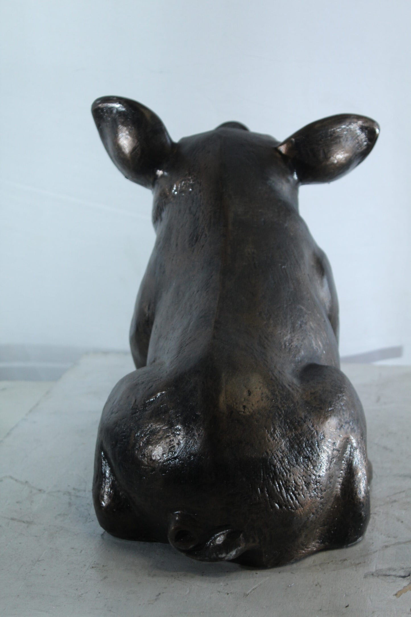 Playful Pig Sitting Statue Aluminum Animal Décor 42" x 14" x 15"H
