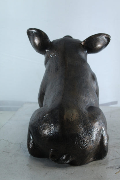 Playful Pig Sitting Statue Aluminum Animal Décor 42" x 14" x 15"H