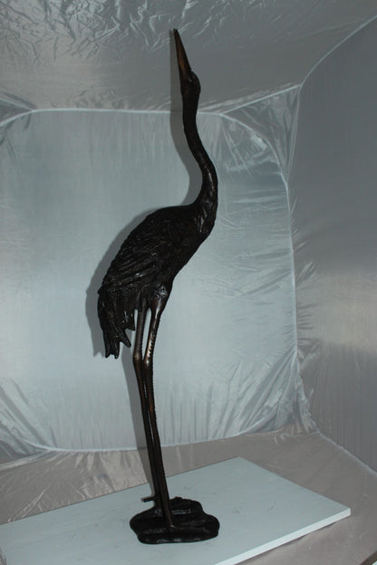 Crane head up fountain Bronze Statue -  Size: 13"L x 9.5"W x 52"H. 