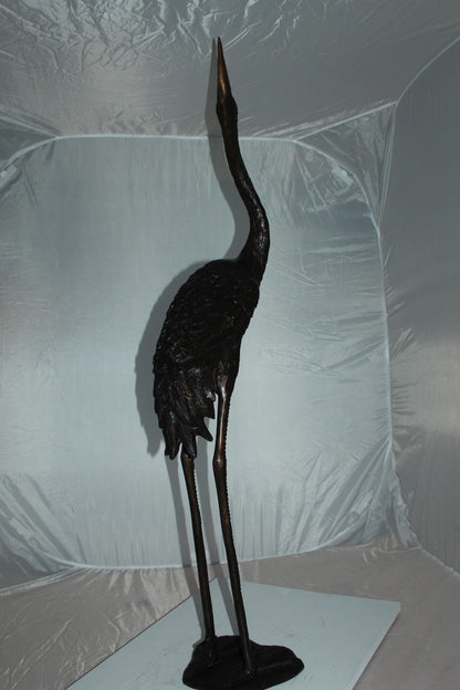 Crane head up fountain Bronze Statue -  Size: 13"L x 9.5"W x 52"H. 