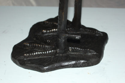 Crane head up fountain Bronze Statue -  Size: 13"L x 9.5"W x 52"H. 