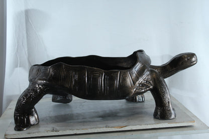 Large Turtle Planter Aluminum Statue with Textured Finish 35" x 19" x 12"H