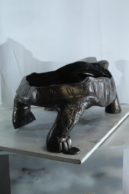 Large Turtle Planter Aluminum Statue with Textured Finish 35" x 19" x 12"H