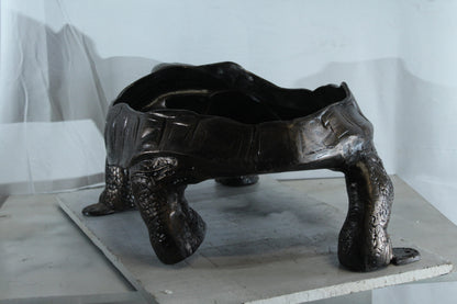 Large Turtle Planter Aluminum Statue with Textured Finish 35" x 19" x 12"H