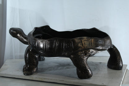 Large Turtle Planter Aluminum Statue with Textured Finish 35" x 19" x 12"H