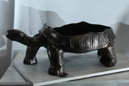 Large Turtle Planter Aluminum Statue with Textured Finish 35" x 19" x 12"H