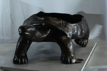 Large Turtle Planter Aluminum Statue with Textured Finish 35" x 19" x 12"H