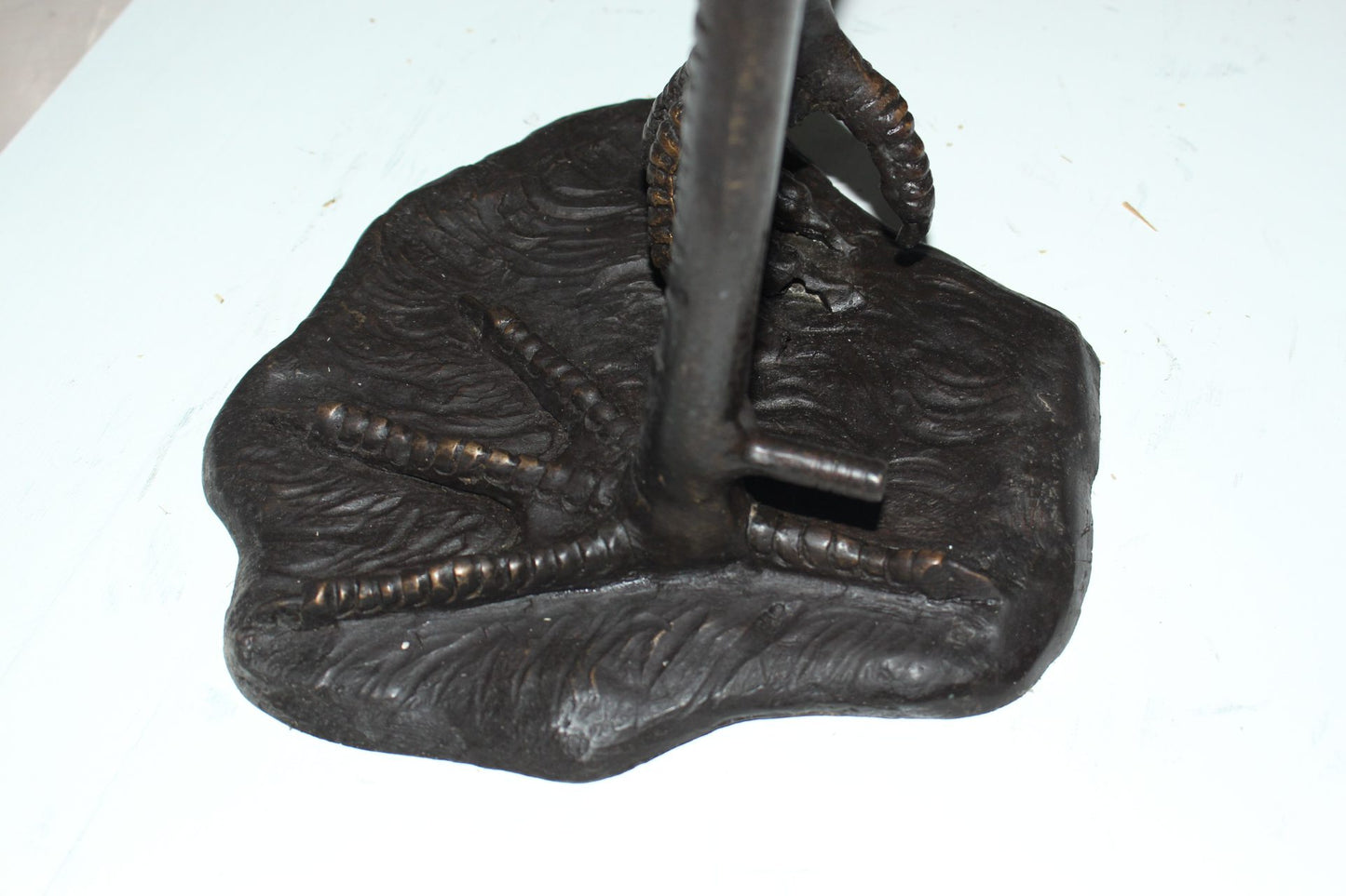 Crane head down fountain Bronze Statue -  Size: 10"L x 9"W x 44"H. 