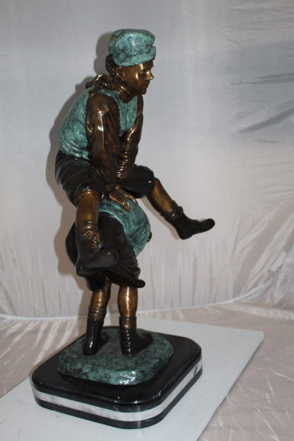 Leapfrog - large Bronze Statue -  Size: 26"L x 14"W x 34"H. 