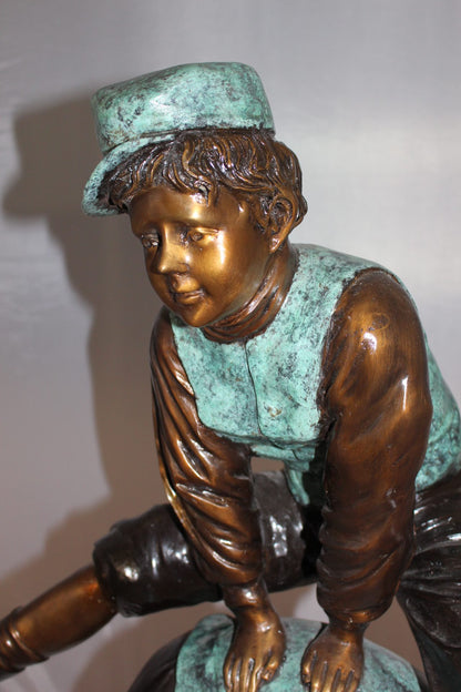 Leapfrog - large Bronze Statue -  Size: 26"L x 14"W x 34"H. 