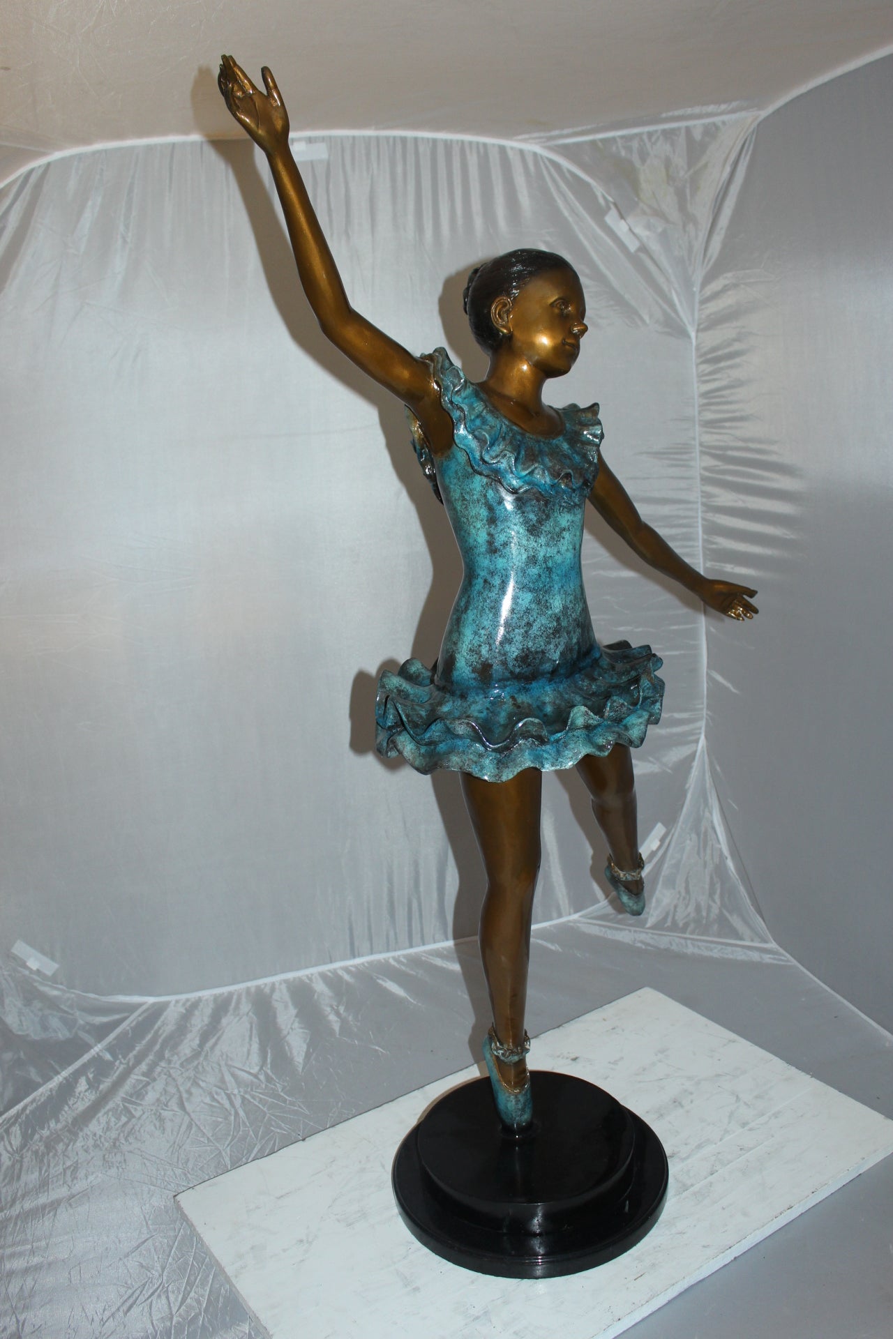 Ballerina Bronze Statue Bronze Statue -  Size: 34"L x 15"W x 46"H. 