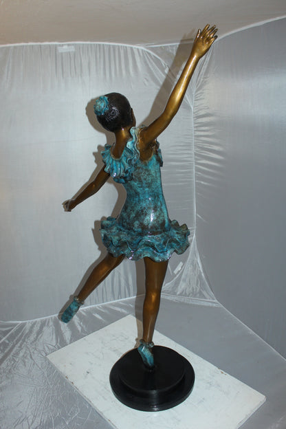 Ballerina Bronze Statue Bronze Statue -  Size: 34"L x 15"W x 46"H. 