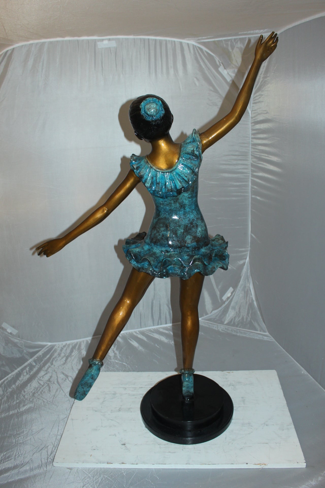 Ballerina Bronze Statue Bronze Statue -  Size: 34"L x 15"W x 46"H. 