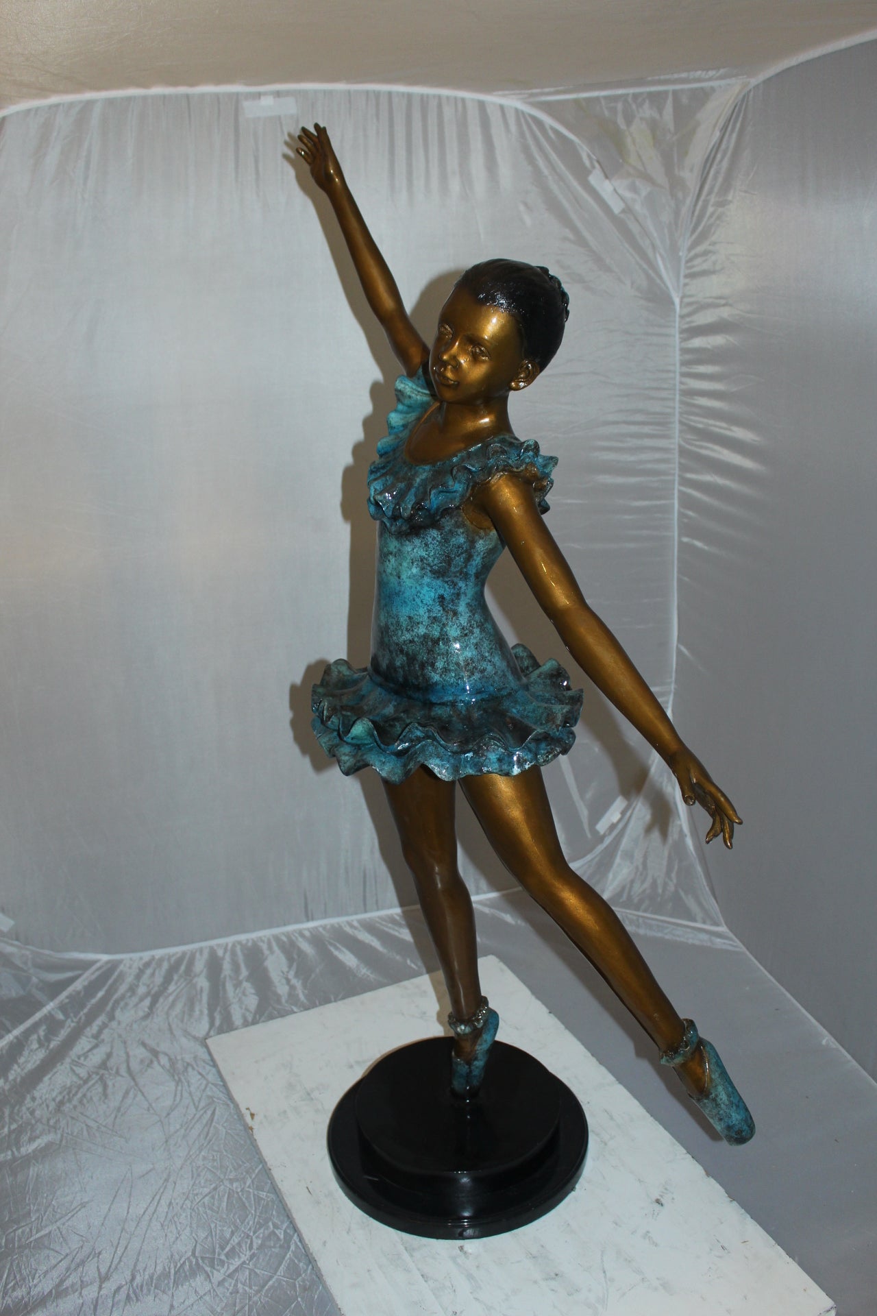Ballerina Bronze Statue Bronze Statue -  Size: 34"L x 15"W x 46"H. 