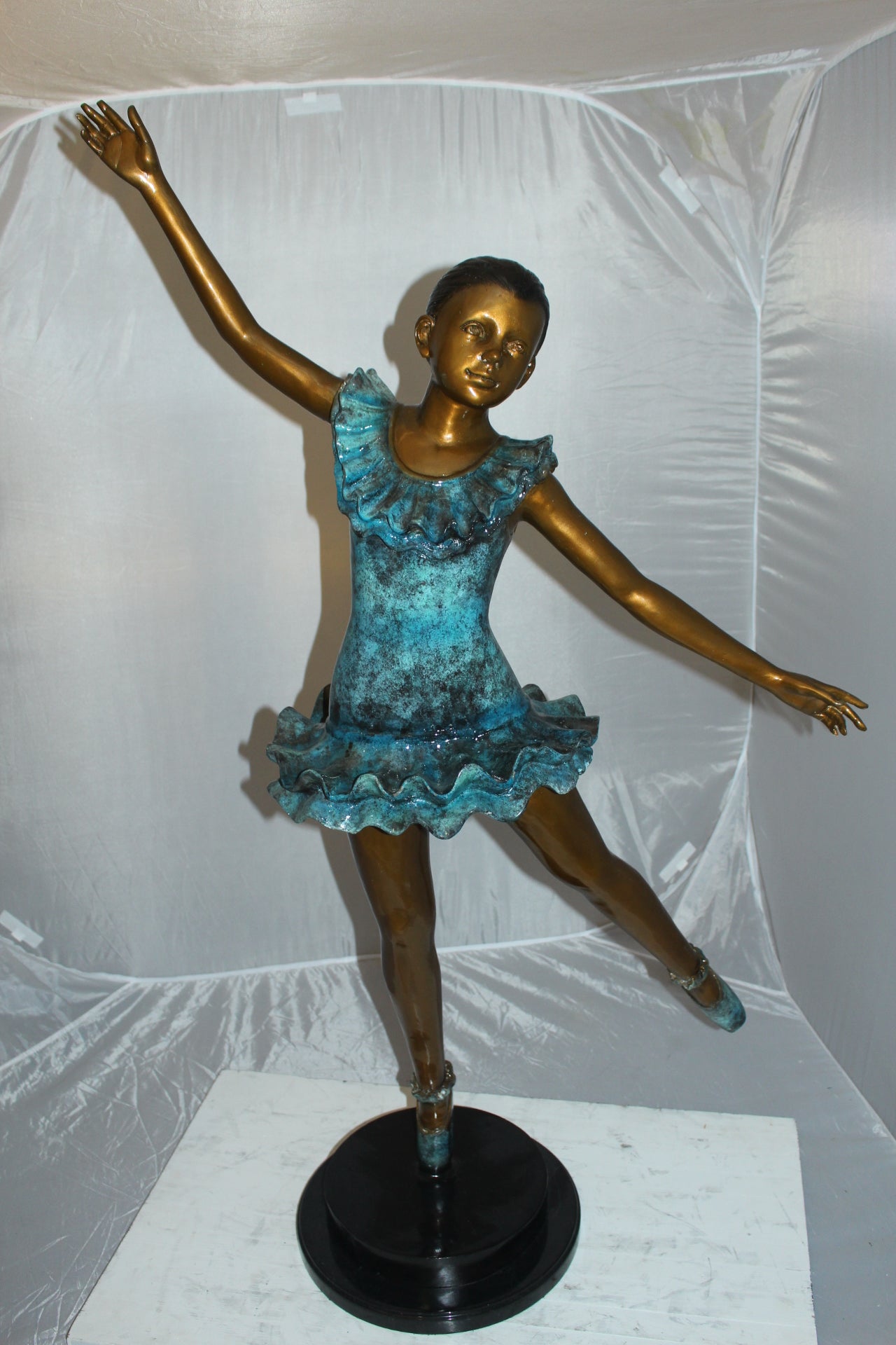 Ballerina Bronze Statue Bronze Statue -  Size: 34"L x 15"W x 46"H. 