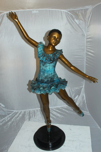 Ballerina Bronze Statue Bronze Statue -  Size: 34"L x 15"W x 46"H. 